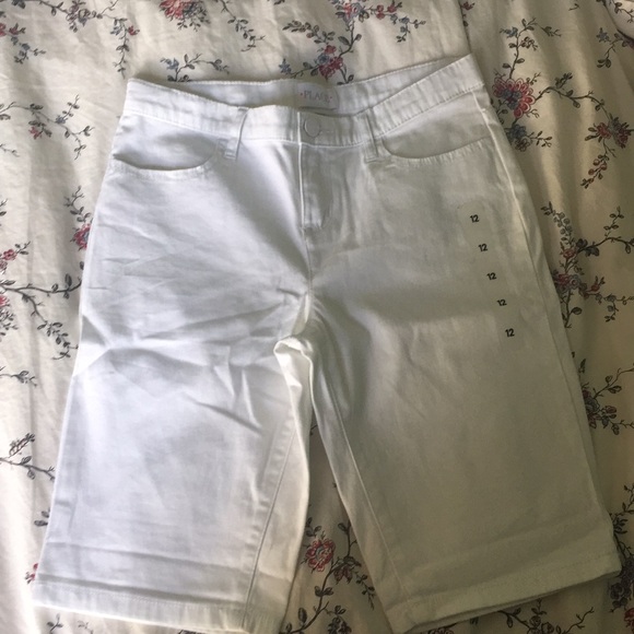 Children's Place - Girls White Long Shorts - Picture 1 of 3